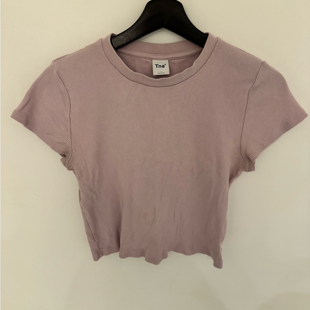 TNA Women's lilac Ribbed Tee